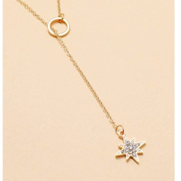 7/$35 Crystal Star Charm Lariat Necklace - Picture 5 of 10